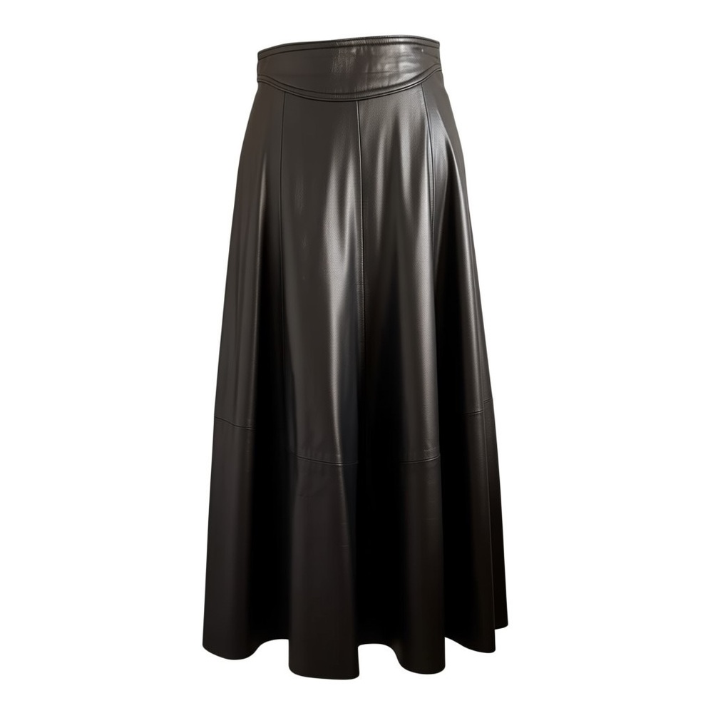 Vintage Black Leather Skirt